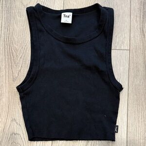 TNA Black ribbed tank